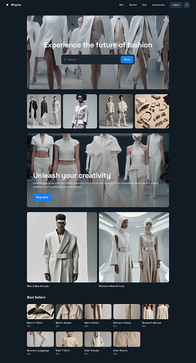 Whytee: The Future of Fashion Design branding design illustration landing page ui user experience user interaction ux