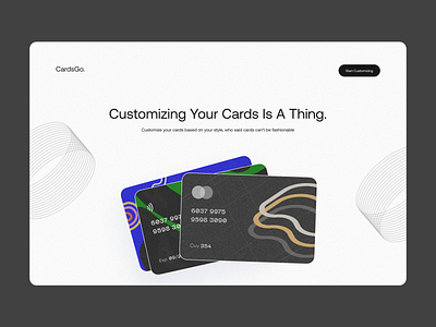 CardsGo Hero Section black branding cards design fintech herosection homepage landingpage minimalistic simple ui uidesign ux uxdesign webpage white