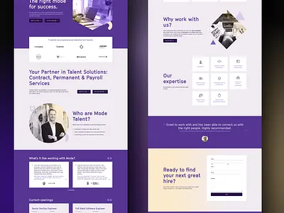 Mode Talent Website design typography ux website