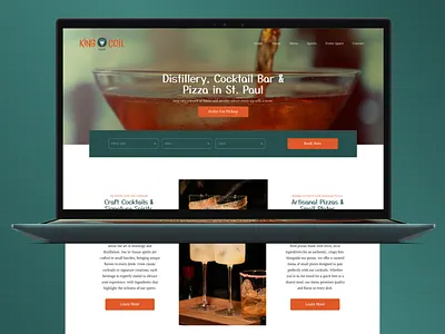 King Coil Spirit coctail business website design figma design landing page design restaurant website design ui ui and ux figma ux design