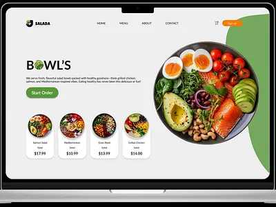 Salad Bowl website carousel animation app branding carousel landingpage logo salad website ui website