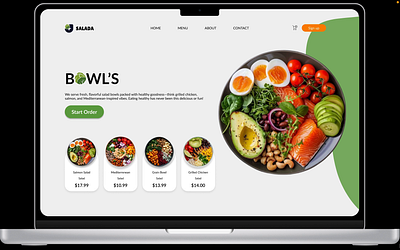 Salad Bowl website carousel animation app branding carousel landingpage logo salad website ui website