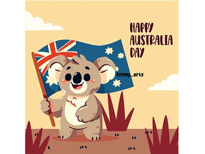 Australia Day Concept Illustration animal australia australian cartoon celebrate celebration character culture day event festive flag greeting happy holiday koala national nature pride wildlife