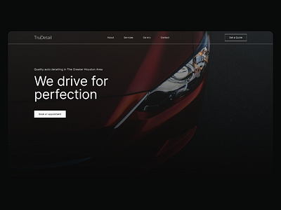 Car Detailer Website Concept auto detailing auto service automotive car cleaning car detailer car detailing car service car service company car wash carwash website dark dark theme detailer detailing landing page ui uiux ux web design website design