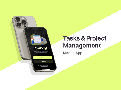 Quirkly - Tasks And Project Management android app application branding clear cool design elegant illustration management mobile modern project project management quirkly task tasks ui ux