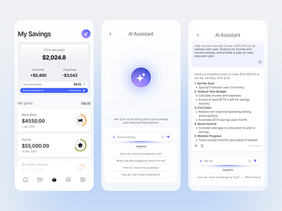 Finance App UI/UX Design | AI-Powered Savings Planner app design finance interface mobile app product design ui ux