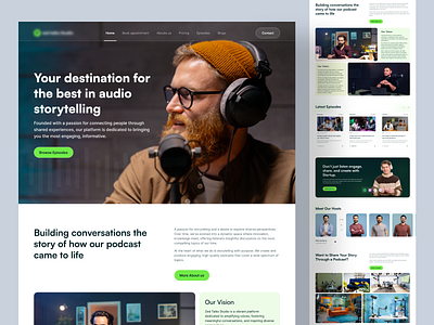 Podcast Website Landing Page landingpage podcast podcast app podcast landing page podcast mobile app podcast stodio podcast website podcast website design podcasts landing page podcasts platform ui podcasts web app stodio booking uiux design web design webflow website designer