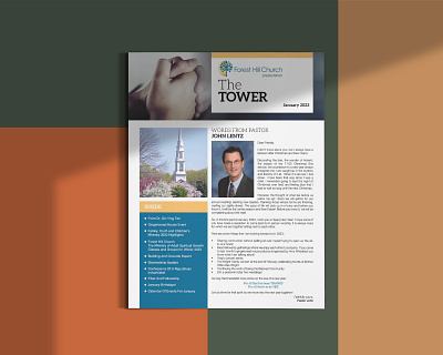 Forest Hill Church Newsletter Design 2023 adobe indesign branding brochure catalog clean design creative design graphic design illustration newsletter print