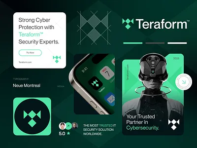 Teraform™ - Logo & Branding Design for IT cybersecurity Company brand identity brand identity design branding branding kit creative logo cyber security design it logo logo design logo process logotype modern logo o p q r s t u v w x y z security shield logo symbol tech technology
