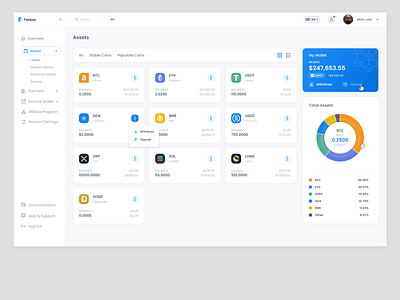 Fastpay — Crypto Wallet Web Dashboard bitcoin blockchain crypto crypto app crypto currency crypto dashboard crypto trending crypto wallet dashboard design ethereum finance dashboard saas saas dashboard saas management