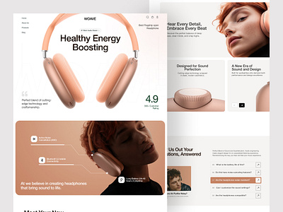 Headphone Product website design design headphone headphones landing page product redesign ui web website