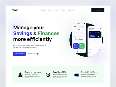 Ox.co Fintech Website Design. banking business creativedesign designconcept digitalpayment digitalwallet figmadesign finance fintech graphic design landingpage minimal moneytransfer savings transaction ui uiuxdesign webdesign weblayout websitedesign