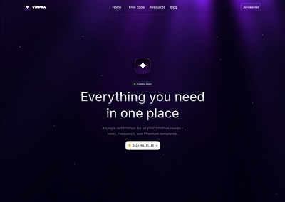 Vippra Landing page darktheme figma framer godrays landingpage uidesign uxdesign vippra website