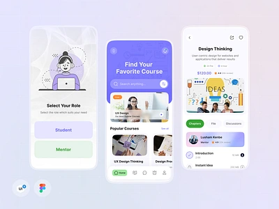 E-Learning App Design app best design clean design courses design e learning app education app learning app live class mentor mobile app online online courses student ui ui design ui kit uiuxdesign