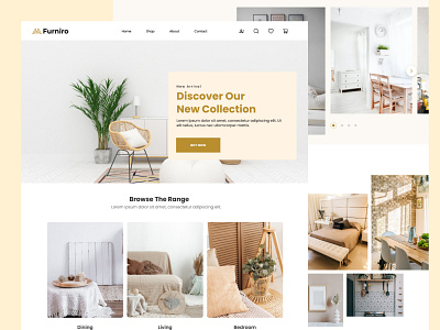 Interior Landing Page architecture banner branding ecommerce figma graphic design interior portfolio shots showcase template ui ux website