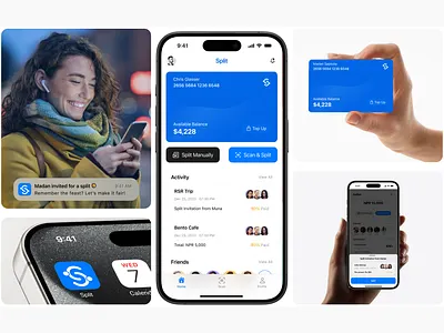 Split IOS app Bento Grid design system fintech graphic design mobile app split ui