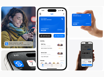 Split IOS app Bento Grid design system fintech graphic design mobile app split ui