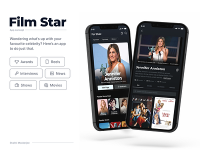 Film star - browsing by celebrities ui