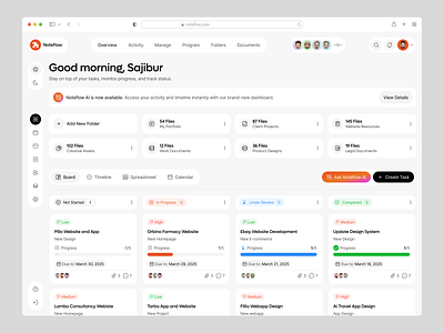 Noteflow - Ai Task Management Web App app design app designer app ui ux design dashboard design design figma uiux mobile app note app design notion redesign task management task management app web app design web dashboard design