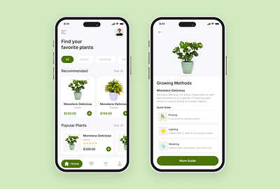 Plant Shop Mobile App design app app design creative ui design mobile app design plant app trendy design ui ui ux