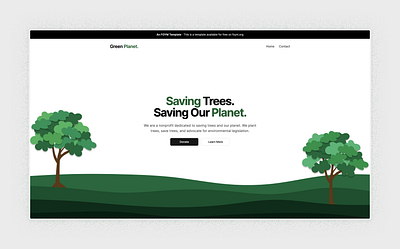 Green Planet - An FOYM Template branding design green landing light minimal nature template trees ui