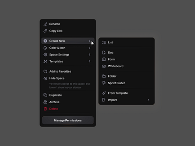 Menu - Dark Mode clean component dark mode dark ui dropdown menu halal lab icon pack icon set iconography icons interface menu navigation ui ui design user experience ux web app