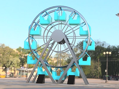 Ferris Wheel-Steel and Plastic 3d 3d model 3d print design ferris wheel mode rendered