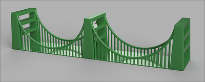 Suspension Bridge-ABS 3d 3d model bridge civil engineering design model plastic rendering