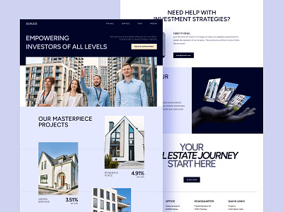 Website Design for a Real Estate Company building design invest investation investment investor landing page minimalist modern property real estate ui ux web web design website website design website layout