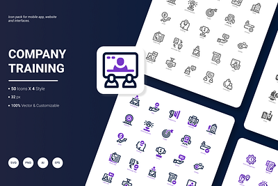 Company Training Icon Pack business company development hrd icon icon design icon pack icon set training