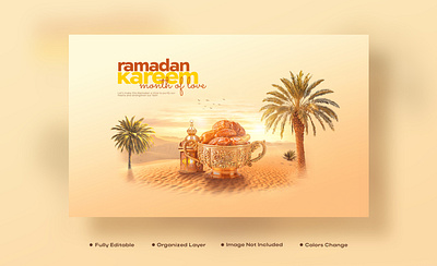 Ramadan Kareem Special food menu social media post template Psd advertising