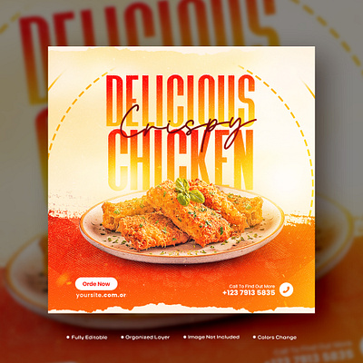 Food Menu Restaurant Social Media promotion instagram banner web banner design