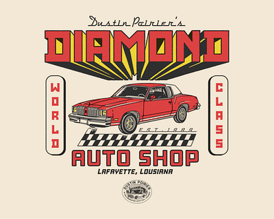 DIAMOND AUTO SHOP - DESIGN for DUSTIN POIRIER'S dustin poirier handrawn illustration ufc fighter vintage vintage logo