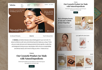 Velvéra - Cosmetic Shop Website design figma ui uiux uiuxdesign ux