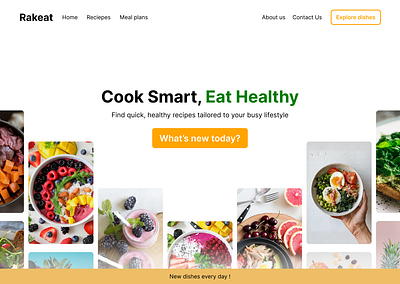 Recipe suggesting website landing page design figma landing page ui ux web webdesign website design website designing