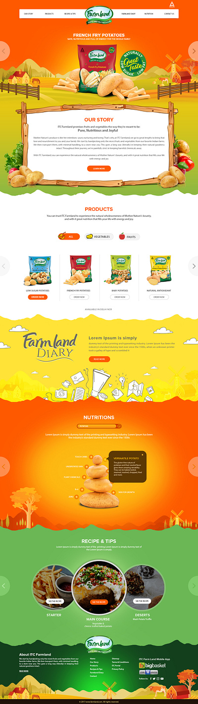 Website Design: Packaged Vegetables ui website design