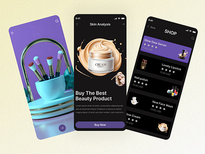 Cosmetic Ecommerce app app design clean dashboard dashboard design landing page ui