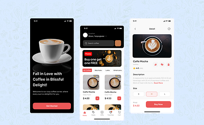 Coffe Mobile App UI Design minimalui moderndesign