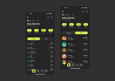 Crypto Wallet App mobile 3 ui ui design ux design web3