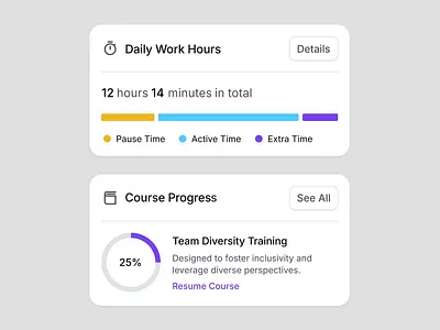 Daily Work Hours Widget after effects daily daily work hours widget hours motion ui ux widget work