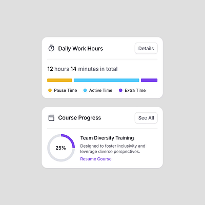 Daily Work Hours Widget after effects daily daily work hours widget hours motion ui ux widget work