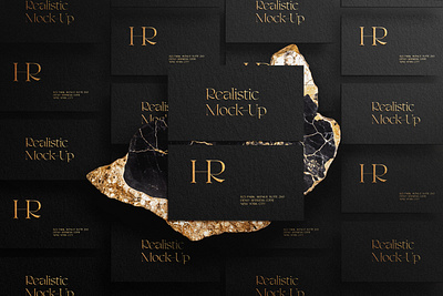 Luxury Business Card logo Mockup with Gold Embossed Effect corporate identity