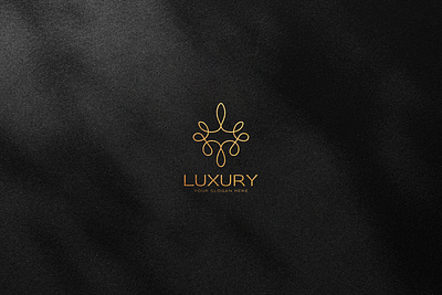 Luxury Golden embossed Logo mockup mockup on black paper golden mockup