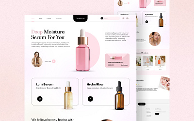 Beauty Products Web Design animation beauty website brand guide brand style branding ecommce website graphic design landing page logo minimalist website shopify shopify store ui web layout website website design wireframe