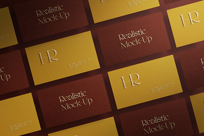 Luxury embossed business card mockup with shadow corporate identity