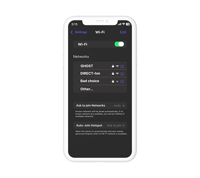 Wi-Fi settings page design ui ux