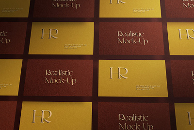 Luxury embossed business card mockup with shadow corporate identity