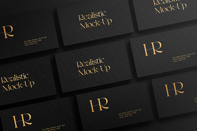 Luxury embossed business card mockup corporate identity