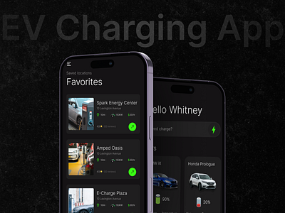 EV Charging App app design charging app electric ev locator vehicle