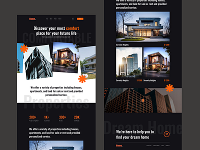 Home: Real Estate Landing Page popular shot real estate landing page real estate website trend design ui design uiux design ux design web website